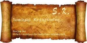 Somlyai Krisztofer névjegykártya